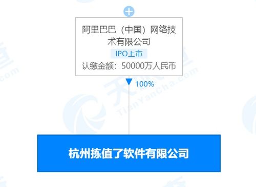 阿里巴巴成立杭州拣值了软件有限公司，注册资本5亿深耕网络技术服务